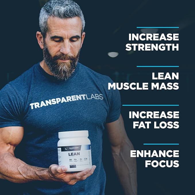 Transparent Labs Lean Pre-Workout - Body Recomposition Pre Workout for Men and Women with Acetyl L-Carnitine, Beta Alanine Powder, & PurCaf Organic Caffeine Powder - 30 Servings, Cherry Splash
