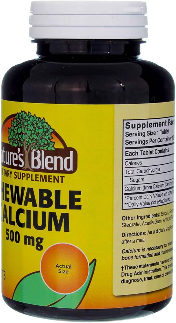 Nature's Blend Calcium Chewable Bavarian Cream 500 mg 100 Tabs