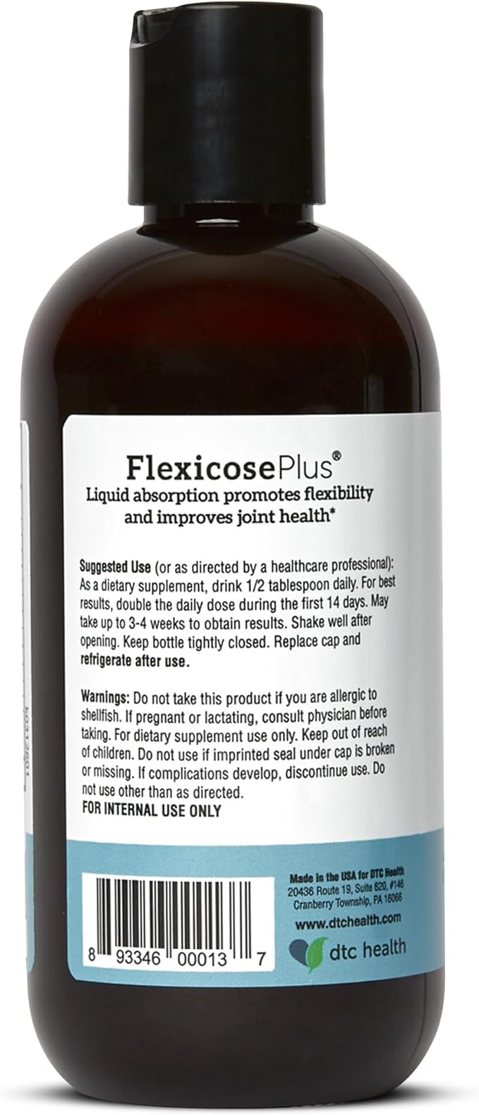 Flexicose Plus - Liquid Joint Care - 8 fl oz - Advanced Joint Support Supplement with Glucosamine, Chondroitin & MSM Complex Joint Care for Men and Women