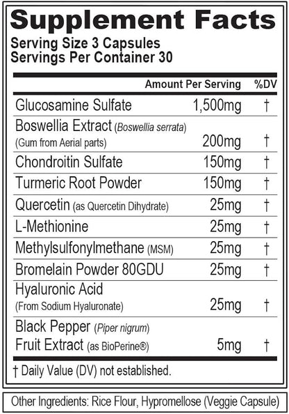 Evlution High Absorption Joint Support Supplement Nutrition FLEXMODE Joint Supplement with Advanced Joint Vitamins Including Glucosamine Chondroitin MSM Boswellia and Hyaluronic Acid - 30 Servings
