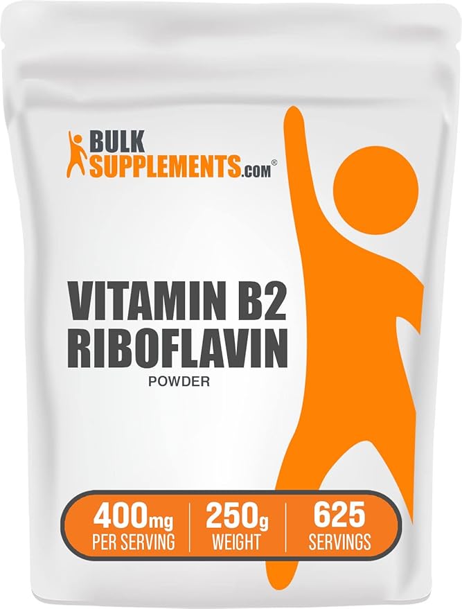 BulkSupplements.com Riboflavin Powder - as Vitamin B2, Vitamin B2 Supplement - Riboflavin 400mg, B Vitamins for Wellness, Gluten Free, 400mg per Serving, 250g (8.8 oz) (Pack of 1)