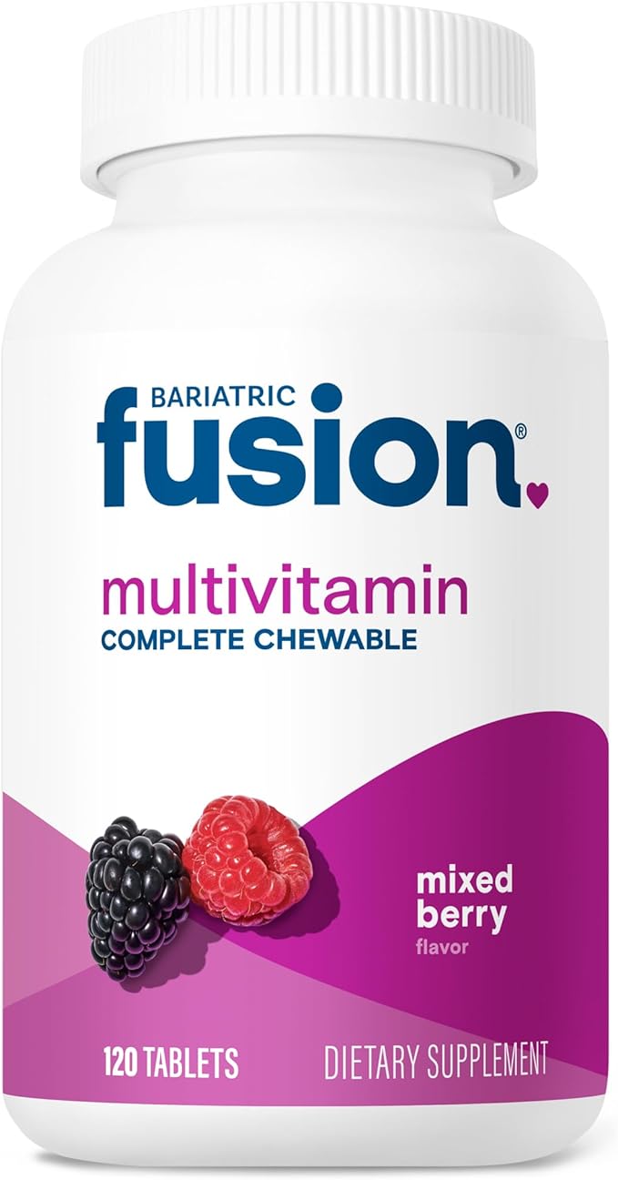 Bariatric Fusion Mixed Berry Complete Chewable Bariatric Multivitamin with Iron for Bariatric Surgery Patients Including Gastric Bypass and Sleeve Gastrectomy - 120 Tablets