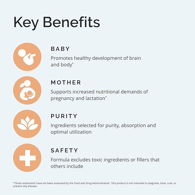 Dr Amen BrainMD Smart Prenatal - 120 Capsules - Multivitamin for Mom & Baby, Promotes Healthy Pregnancy & Growth & Development In Babies - Gluten-Free - 30 Servings