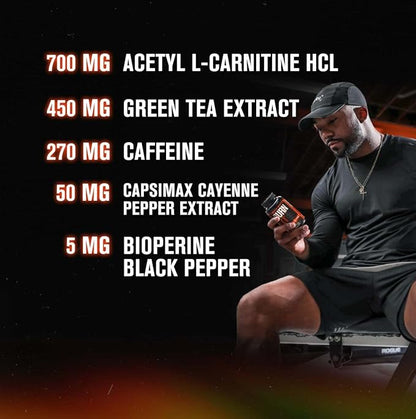 Jacked Factory Burn-XT Clinically Studied Fat Burner & Weight Loss Supplement - Appetite Suppressant & Energy Booster - with Acetyl L-Carnitine, Green Tea Extract and More - 120 Natural Diet Pills