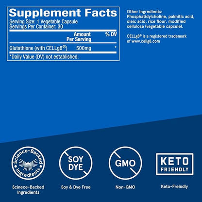Bulletproof Liposomal Glutathione Force Antioxidant Capsules, 30 Count, Supplement for Liver Health and Immune Support, 30 Servings