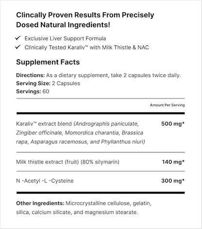 MuscleMeds Liver Detox & Defend, Cleanse, Repair Formula - Herbal Liver Support Supplement, NAC, Silymarin Milk Thistle, 60 Servings