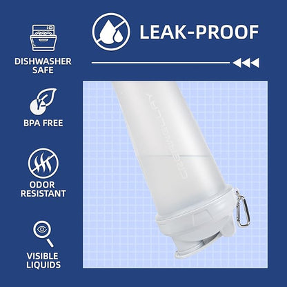 3 Pack Protein Shaker Bottle, 24 oz Protein Shaker Cup with Wire Shaker Ball for Pre Workout, Shake Bottle with Carrying Handle, BPA-Free & Dishwasher Safe (White, Pink, Blue)