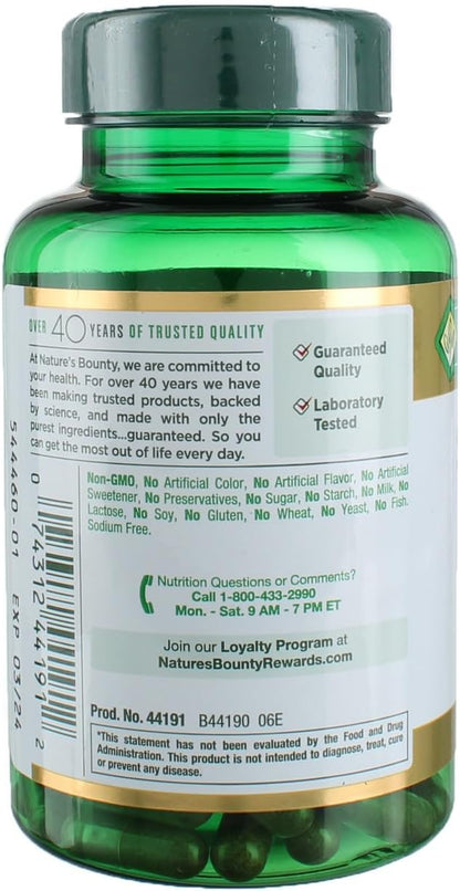 Nature's Bounty Saw Palmetto, Herbal Health Supplement, Prostate and Urinary Health, 450 mg, 100 Capsules