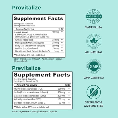 BB Company Slim Gut Bundle | Prebiotics and Probiotics for Women - Bloating Relief - Pre and Probiotics - Provitalize & Previtalize | Value Bundle | Packaging Vary | 30 Day Supply