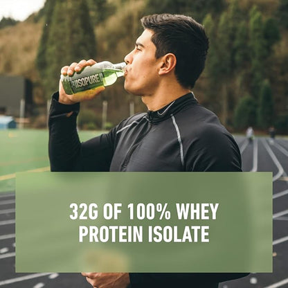 Isopure Zero Carb 32g Protein Ready-to-Drink, Whey Protein Isolate, Green Tea, 16 Fl Oz (12 Bottles)