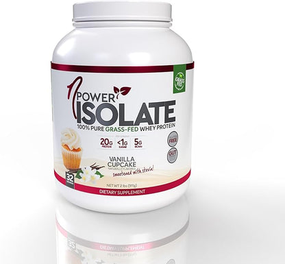 nPower Nutrition Protein Powder for Women, Vanilla Cupcake, 100% Grass-Fed Whey Protein Isolate, 20g Protein, Low Carb, 32 Servings