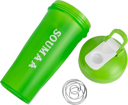 Protein Shaker Bottle 20 oz - BPA-Free, Durable, Leak-Proof with Locking Lid & Stainless Steel Mixing Ball for Smooth Blends - Ideal for Tennis Cycling Boxing Climbing Body Building