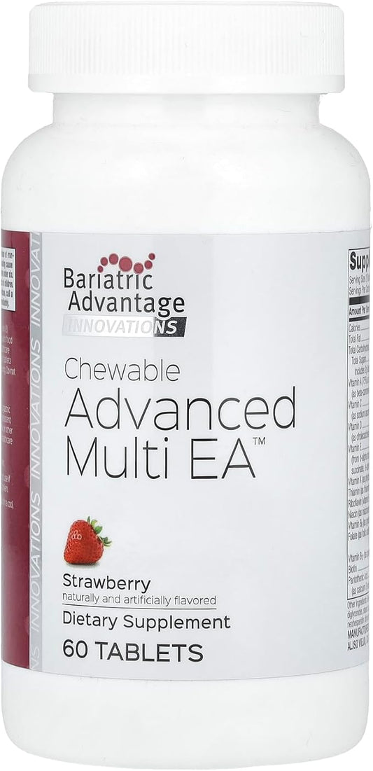 Bariatric Advantage Chewable Advanced Multi EA - High Potency Daily Multivitamin for Bariatric Surgery Patients - Strawberry Flavor - 60 Count