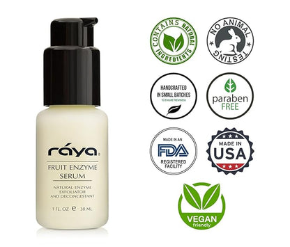 RAYA Fruit Enzyme Serum (505) | Non-Oily, Exfoliating Facial Treatment for Oily, Problem, and Dull Skin | Reduces Black-Heads and Clears Pores