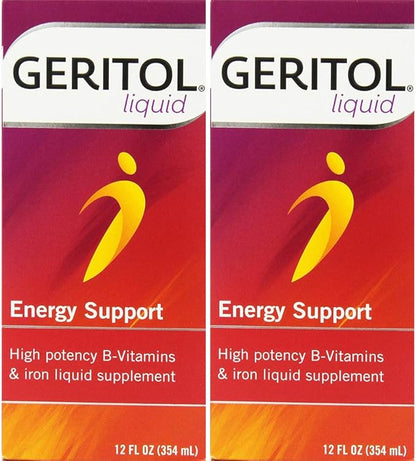 Geritol Liquid Energy Support B-Vitamins,12 Fl Oz (Pack of 2)