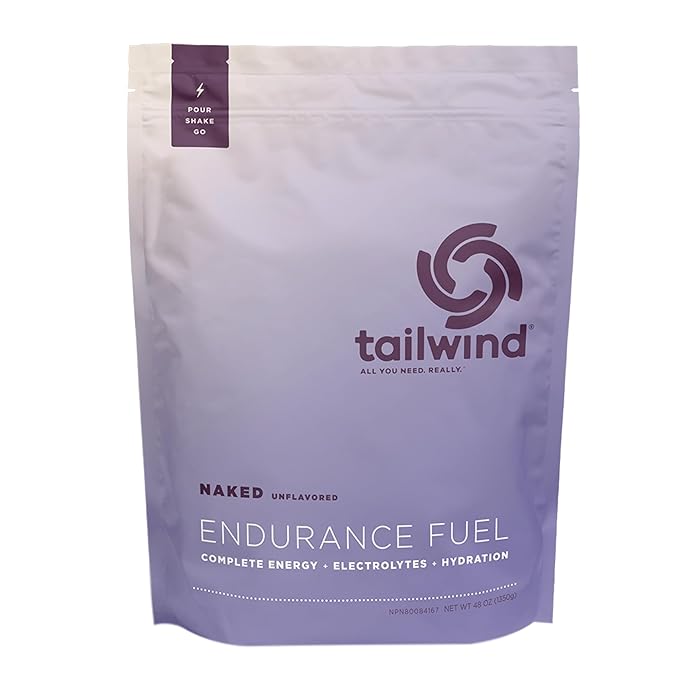 Tailwind Nutrition Endurance Fuel, Sports Drink Powder Mix with Electrolytes, Non-GMO, Free of Soy, Dairy, and Gluten, Vegan, Naked Unflavored, 50 Servings