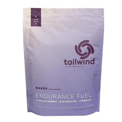 Tailwind Nutrition Endurance Fuel, Sports Drink Powder Mix with Electrolytes, Non-GMO, Free of Soy, Dairy, and Gluten, Vegan, Naked Unflavored, 50 Servings