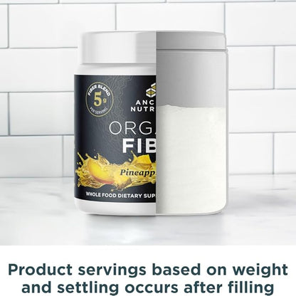Ancient Nutrition Organic Fiber Powder, Pineapple Mango, Soluble Fiber from Acacia & Konjac Root, Supports Digestive Health, Reduces Bloating, 6.4 oz