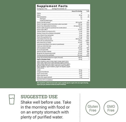 Earth Harmony Liquid Multivitamins for Women & Men (Tropical Berry Flavor) - 30+ Liquid Vitamins, Minerals & Organic Antioxidant Blend - Morning Multivitamin for Immune Support and Energy - 32 Fl Oz