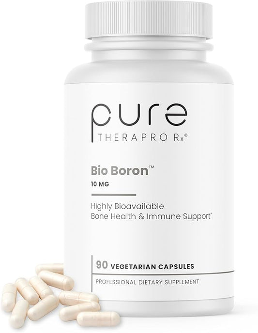 Pure TheraPro Rx Bio Boron 10mg, 3 Months Supply - Bororganic Glycine Boron for Men & Women - Premium Formula for Bone Health, Joint Flexibility, Cardiovascular Function & Immunity Support