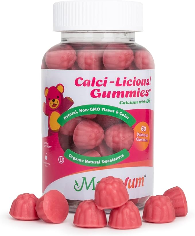 Maxi Health - Calcium Gummies with Vitamin D3 (60 Count) - 300 mg Coral Calcium & 1000 IU Vitamin D Gummy - Chewable Kosher Calcium D3 Gummies for Adults, Women, Men & Kids - Calcium Chews Supplement