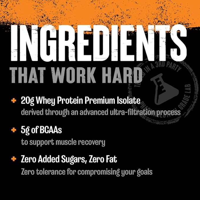 Clear Whey Isolate Protein Powder - Easy to Digest and Mix, 5g BCAA, Deliciously Juicy, Refreshing Anytime Drink for Men and Women, Pineapple Orange 500g (20 Servings)