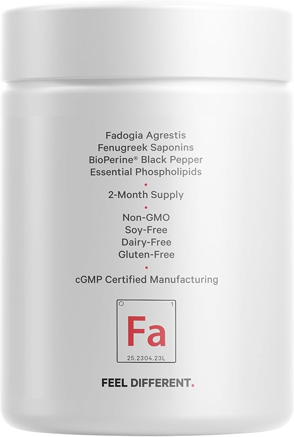 Codeage Liposomal Fadogia Agrestis 600mg Supplement - Fadogia Agrestis 30:1 Extract, Vitamin D3, Zinc, Fenugreek, BioPerine Black Pepper - 2-Month Supply - Liposomal Delivery - Non-GMO, 60 Capsules