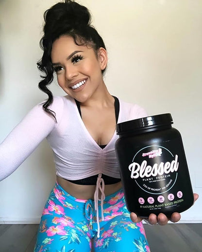 Blessed Vegan Protein Powder - Plant Based Protein Powder Meal Replacement Protein Shake, 23g of Pea Protein Powder, Dairy Free, Gluten Free, Soy Free, No Sugar Added, 30 Servings (Strawberry Mylk)