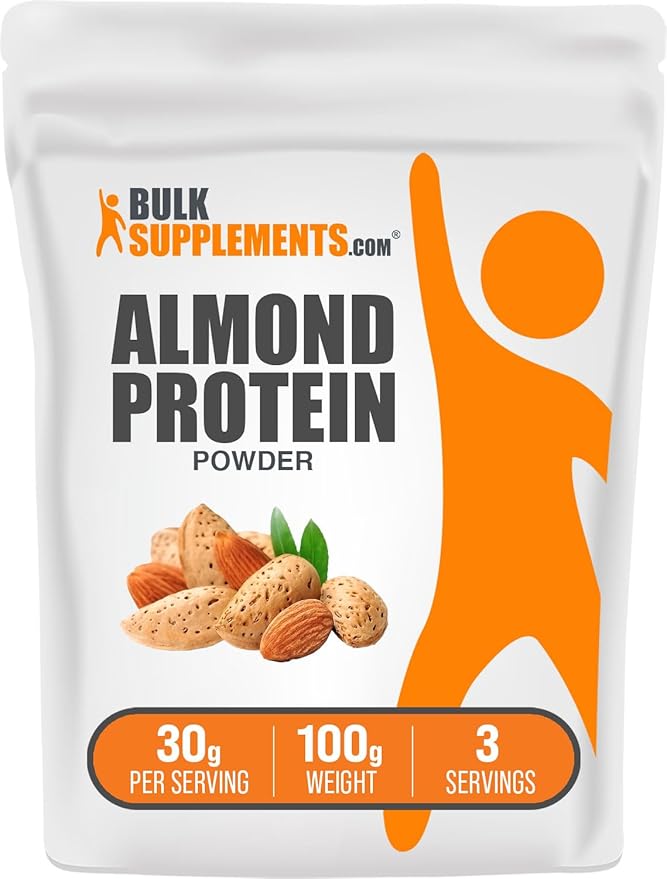 BulkSupplements.com Almond Protein Powder - Plant Based Protein, Flavorless Protein Powder, Almond Powder - Unflavored & Gluten Free, 30g per Serving, 100g (3.5 oz) (Pack of 1)