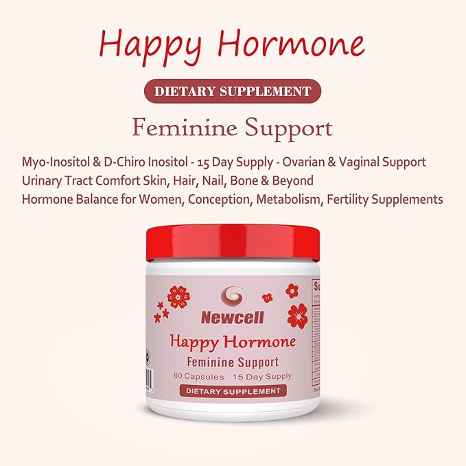 Upgrade Happy Hormones,Inositol Multivitamin & pcos supplements -w/Myo-Inositol,Magnesium Glycinate,D-Chiro Inositol,Omega 3,Vitamin D3,Zinc,Supports Hormone Balance and Women’s Health- 60 Capsules