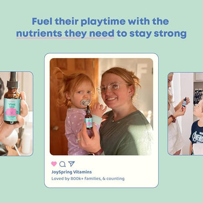JoySpring Vital Vits - Kids Liquid Multivitamin - 2 fl oz (60 Servings) | Herbal Liquid Vitamins for Kids | Natural Flavor | Toddler Liquid Multivitamin for Kids with Elderberry, Spirulina, and More