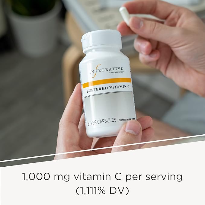 Integrative Therapeutics Buffered Vitamin C 1,000 mg - Antioxidant Support Supplement* - Immune Support Supplement with Magnesium and Calcium* - Gluten Free - 60 Vegan Capsules - 2 Pack