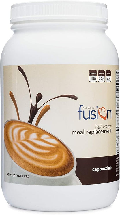Bariatric Fusion Cappuccino Meal Replacement 27g Protein Powder, 21 Serving Tub for Bariatric Surgery Patients Including Gastric Bypass & Sleeve Gastrectomy - No Gluten, Aspartame or Sugar