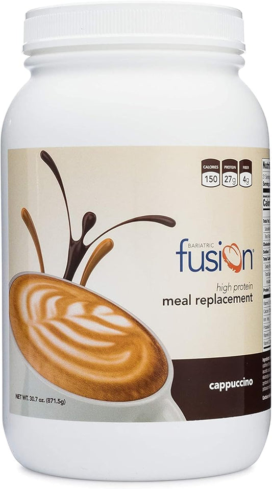Bariatric Fusion Cappuccino Meal Replacement 27g Protein Powder, 21 Serving Tub for Bariatric Surgery Patients Including Gastric Bypass & Sleeve Gastrectomy - No Gluten, Aspartame or Sugar