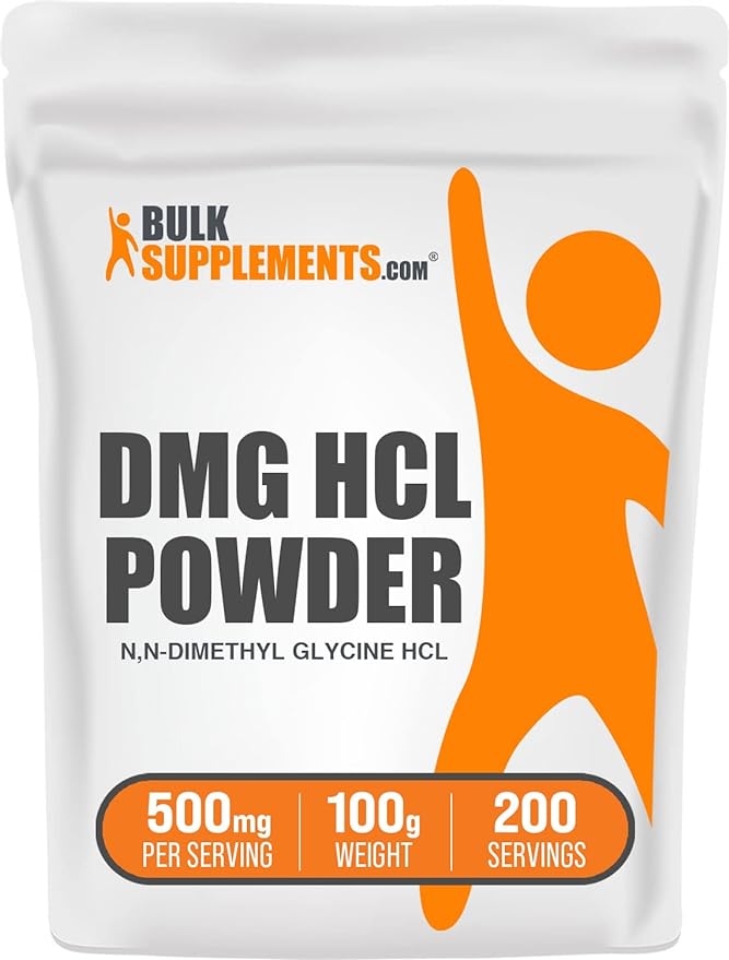 BulkSupplements.com DMG HCl Powder - N,N-Dimethylglycine HCl, DMG Supplements, DMG 500mg, DMG Dimethylglycine Powder - Gluten Free, 500mg per Serving, 100g (3.5 oz) (Pack of 1)