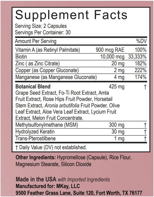 Marwa Kadi VGlow Hair Skin & Nails Vitamin for Supporting Healthy Hair and Nails Multivitamin & Vegan Dietary Supplement, Gluten Free, 60 Tablets