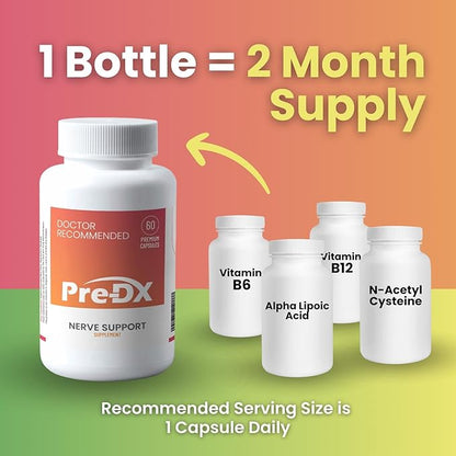 Nerve Support Supplement - Advanced L-Methylfolate Multivitamin w/Vitamin B-Complex & More for Immune Support - 3rd Party Tested L-methylfolate Supplement - 60 Capsules per Bottle (3 Pack)