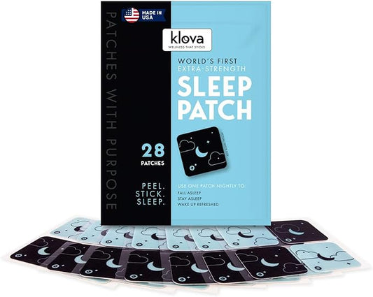 Klova Extra Strength Sleep Patches for Longer-Lasting Rest & Clear Morning Energy, with 6mg Melatonin and Natural Ingredients Like Valerian, Passion Flower, L-Theanine & More