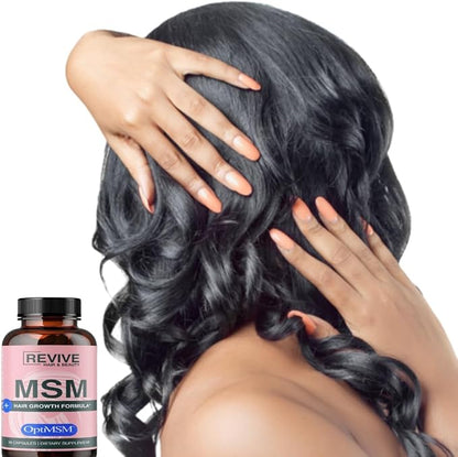 Hair Vitamins MSM powder Faster Hair Growth Hairtonica - Hair Growth Supplement - Support Hair Loss & Thinning Hair - MSM 1,000mg Hair Supplement Biotin 5000mcg, Keratin – Packaging may vary 90 ct