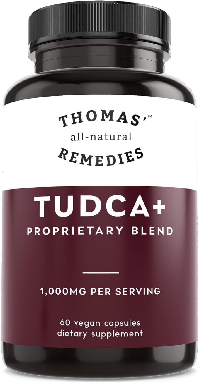Thomas' all-natural Remedies Tudca 500mg (1000mg Per Serving), 60 Capsules- Tauroursodeoxycholic Acid, Liver Support Supplement- Vegan, Non-GMO, No Filler Capsules