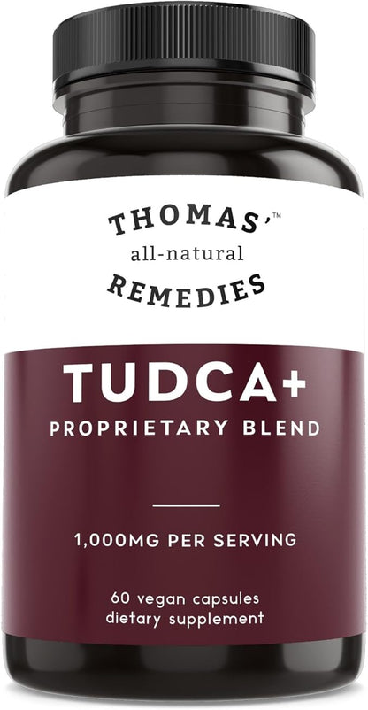 Thomas' all-natural Remedies Tudca 500mg (1000mg Per Serving), 60 Capsules- Tauroursodeoxycholic Acid, Liver Support Supplement- Vegan, Non-GMO, No Filler Capsules