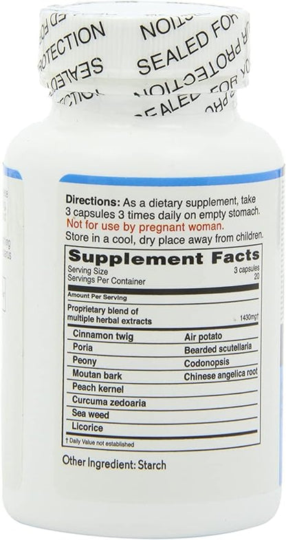 Ovary & Uterus Clean, 500 mg Dietary Supplement Capsules, 60-Count Bottle (Pack of 2)