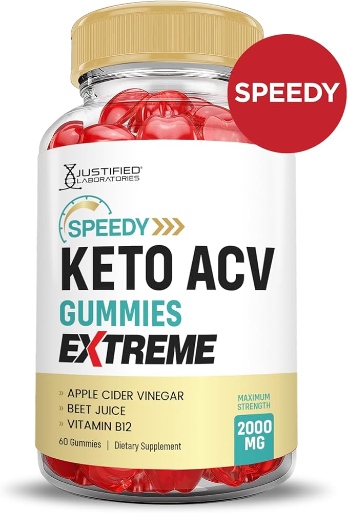 (2 Pack) Speedy Keto ACV Gummies Extreme 2000MG Speedy Keto Gummies Advanced Formula Apple Cider Vinegar with Pomegranate Beet Juice Powder B12 Vegan Non GMO 60 Gummys