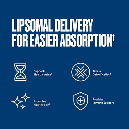 Bulletproof Liposomal Glutathione Force Antioxidant Capsules, 30 Count, Supplement for Liver Health and Immune Support, 30 Servings