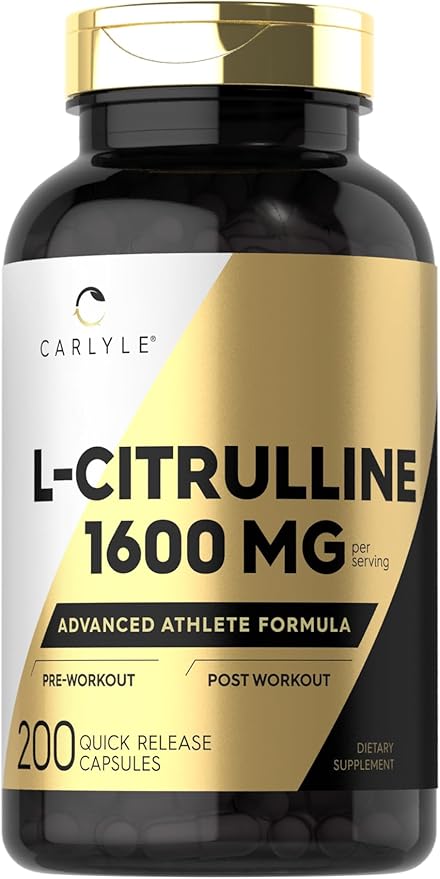 Carlyle L Citrulline Capsules 1600mg | 200 Count | Advanced Athlete Formula Non-GMO, Gluten Free Supplement