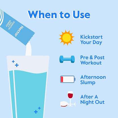 Nectar Energy Booster - Organic Caffeine, B12 & Electrolytes - Sugar Free & Zero Calorie – Healthy Coffee, Energy Drink & Soda Alternative – Hydration & Energy Supplement (Orange 30 Powder Packets)