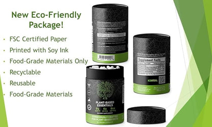 SOLID ROOTS Vegan Vitamin D3 + K2 +B12 for Bones, Heart, Skin, Teeth Plant-Based Multivitamin Essentials