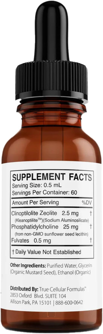 CytoDetox Liposomal Zeolite Clinoptilolite with Fulvates - Supports Cellular Detox & Natural Toxin Removal - Gentle Detoxifier and Binder - 1 oz Bottle