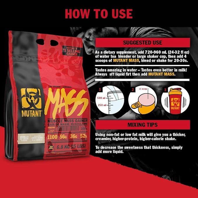 Mutant Mass Weight Gainer Protein Powder - Mass Builder for Bulking and Lean Mass Gainer, The Weight Gainer Men Need to Bulk up – 5 Pound – Chocolate Peanut Butter