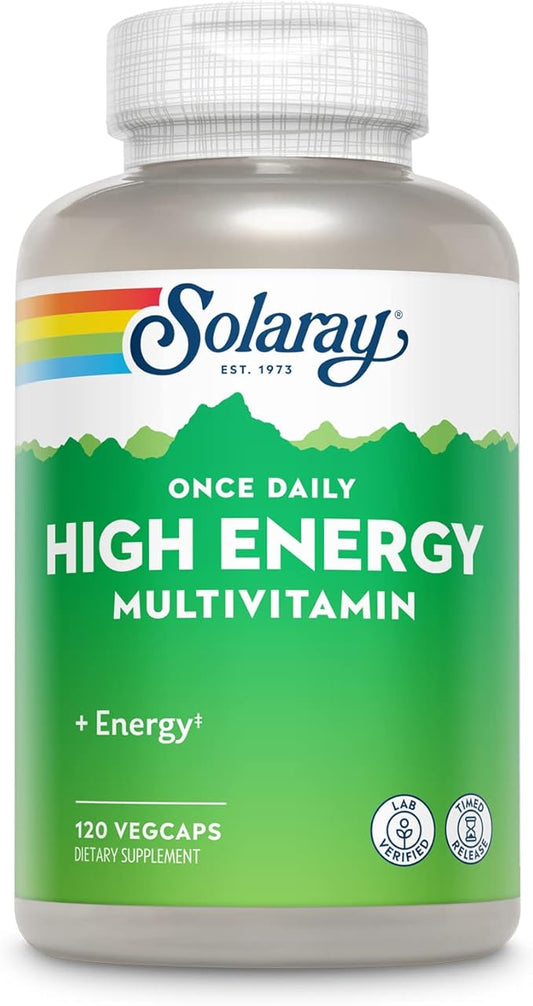 SOLARAY High Energy Multivitamin | Once Daily, Timed-Release Formula | Whole Food & Herb Base | Non-GMO